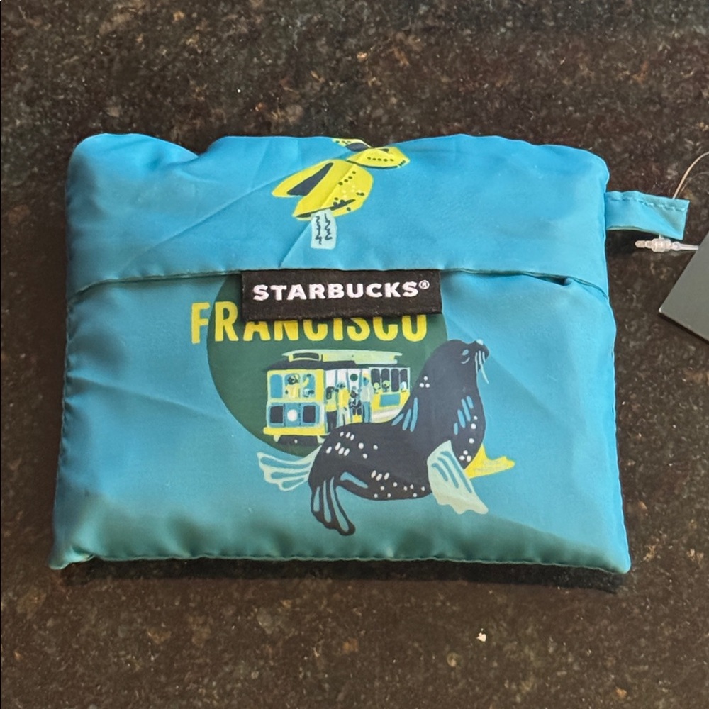 Starbucks Teal and Yellow San Francisco Tote